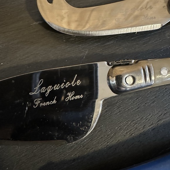 French Home Laguiole Blue & Neutral 3-Pc. Cheese Set Fancy Kitchenware Utensils - Picture 3 of 8